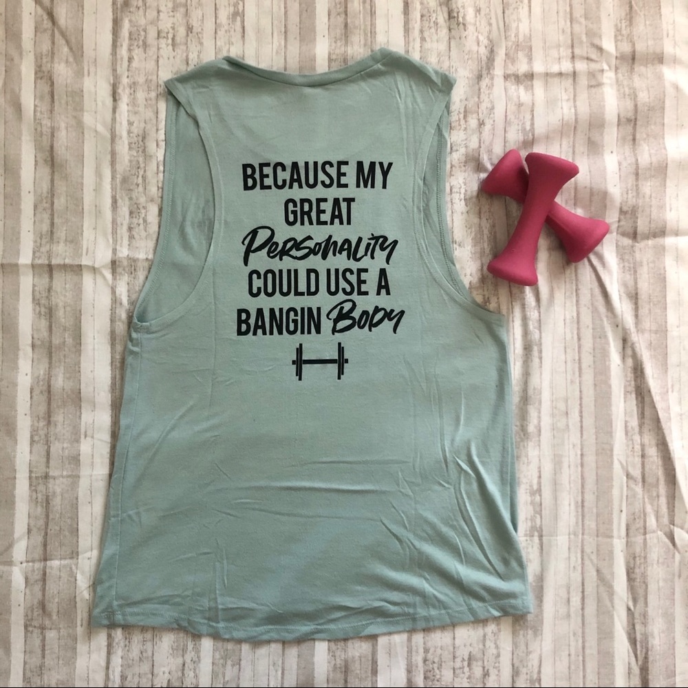 💪🏻 Personality Graphic Slate Blue Med Graphic Tank